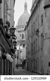 Paris Montmatre View In Black And White