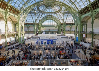 PARIS - NOVEMBER 8, 2018: Paris Photo art fair with people, visitors and art collectors at Grand Palais in Paris, France.