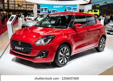 PARIS - OCT 2, 2018: Suzuki Swift Car Showcased At The Paris Motor Show.