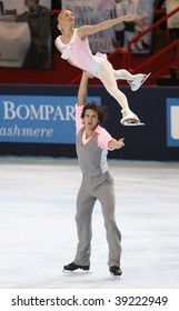 PARIS - OCTOBER 17: Maria Mukhortova And Maxim Trankov Of Russia During Pairs Free Skating Event At Eric Bompard Trophy At Palais-Omnisports De Bercy October 17, 2009 In Paris, France.