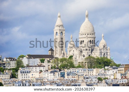 Paris Panorama. Sacre-Coeur in the background. France.