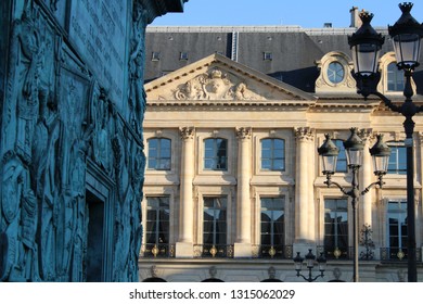 Paris. Place Vendôme In Center Of Paris 1st Arrondissement. 