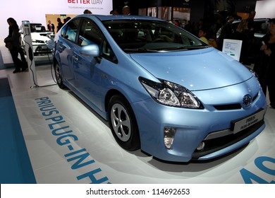 PARIS - SEPTEMBER 30: The New Toyota Prius Plug-in Hybrid Displayed At The 2012 Paris Motor Show On September 30, 2012 In Paris