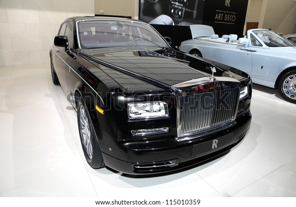 PARIS - SEPTEMBER 30:\
Rolls-Royce car displayed at the 2012 Paris Motor Show on September\
30, 2012 in Paris