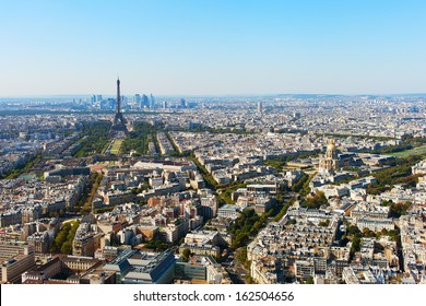 Paris Skyline In Nice Summer Day.