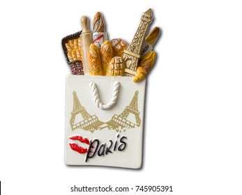 Paris Souvenir Refrigerator Magnet Isolated