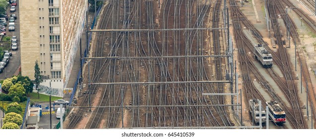 Paris Train Station, France. Aerial View.