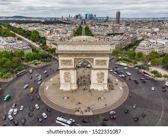 Paris Triumphal Arch From Air