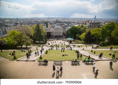 PARIS,FRANCE -April 27 ,2017 : The Sacre Coeur Basilica Where Design By Paul Abadie In 1875 In Paris ,France.