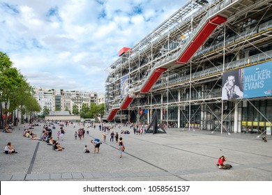 PARIS,FRANCE-AUGUST 3,2017 : The Centre Georges Pompidou, a famous modern art museum in Paris