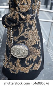 PARIS-JANUARY 27, 2015. Details Of Fashion Bag During Paris Fashion Week. Haute Couture.