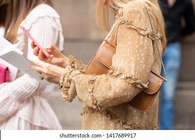 PARIS-JULY 4,2018.Street Style Meanwhile Paris Fashion Week. Haute Couture.