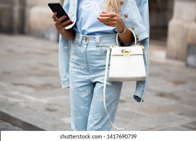 PARIS-JULY 4,2018.Street Style Meanwhile Paris Fashion Week. Haute Couture.