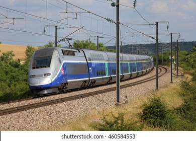 Paris-Marseilles, France : High Speed Train SNCF TGV Euroduplex Between Paris And Marseilles, July 2016