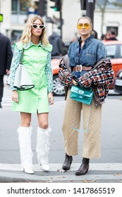 PARIS-OCTOBER 2, 2018.Street Style Meanwhile Paris Fashion Week. Ready To Wear.