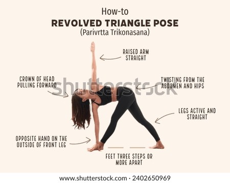 Parivrtta Trikonasana (Revolved Triangle Pose) is a powerful standing intermediate level yoga pose with a twist and a side bend.