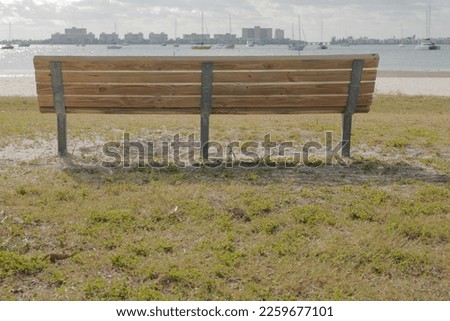 Park Bench from Behind Empty with no People