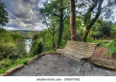 Park Bench In Cornwall Trelissick