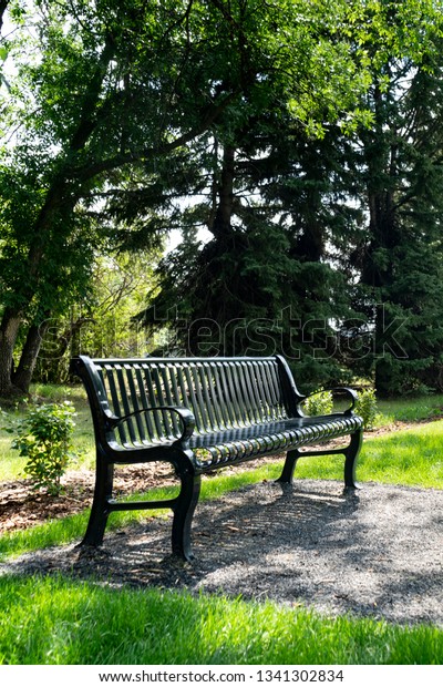 Park Bench Currie Barracks Neighborhood Calgary Stock Photo Edit