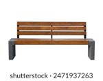 park bench Isolated on white background
