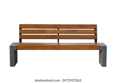 park bench Isolated on white background