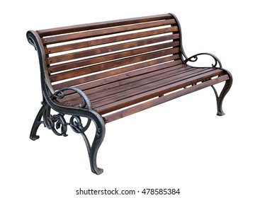 Park Bench Isolated On White Background