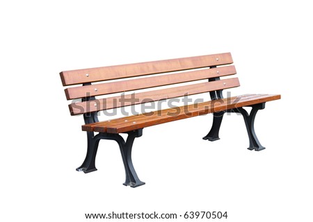 park bench isolated on white
