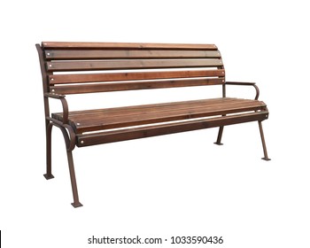Park bench isolated over a white background - Shutterstock ID 1033590436
