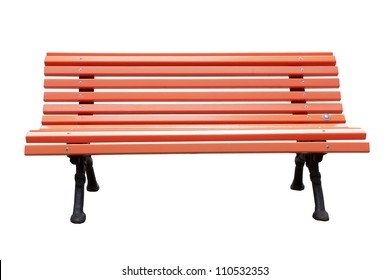 Park Bench Isolated Over A White Background