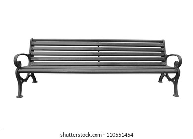 Park Bench Isolated Over A White Background