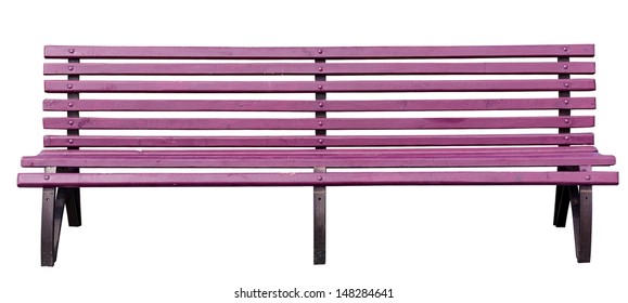  Park Bench . Isolated Over White Background .