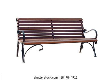 Park Bench Isolated Over A White Background