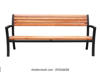 Park Bench Isolated Over A White Background