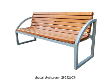 Park Bench Isolated Over A White Background