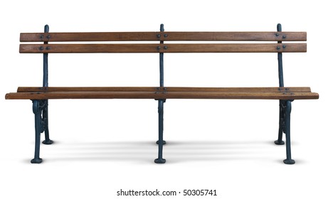 Park Bench Isolated Over White Background