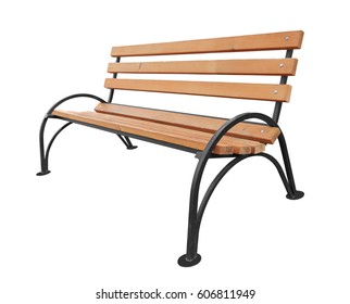 Park Bench Isolated Over A White Background