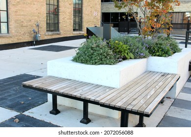 Park Bench In Liberty Village, Toronto 