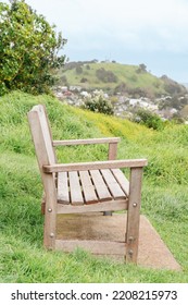 Park Bench On A HIll At North Head In Auckland New Zealand