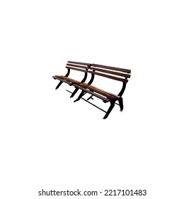 A Park Bench On A Pure White Background.