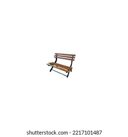 A Park Bench On A Pure White Background.