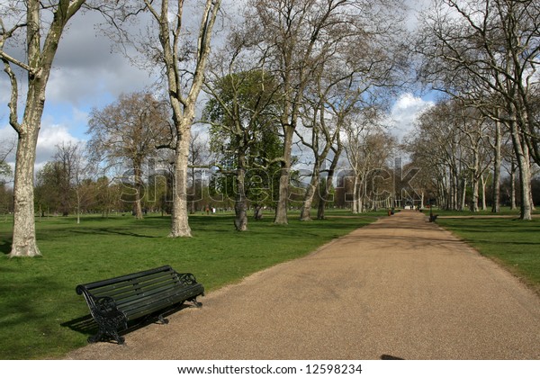 Park Bench Path Hyde Park London Stock Photo Edit Now 12598234