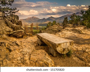 Park Bench In Rocky Mountain National Park, Colorado