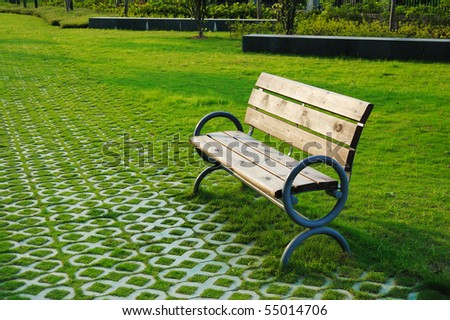Park bench  in sunset.