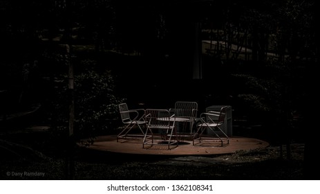 A Park Bench That Is Waiting To Be Occupied By Someone, Who Is Always Faithfully Waiting For The Audience In The Morning And Evening.