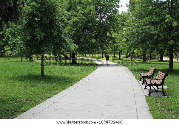 Park Benches Riverside Park Baltimore Maryland Stock Photo Edit