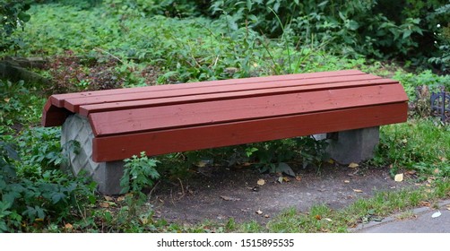 Wooden And Concrete Park Bench Stone Bench Outdoor Garden Seats