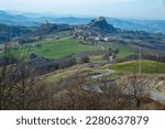 park of canossa and rossena hill of reggio emilia with castles and historical centers built by matilde di canossa italy