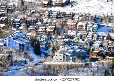 Park City Ski Area In Utah During The Winter Season