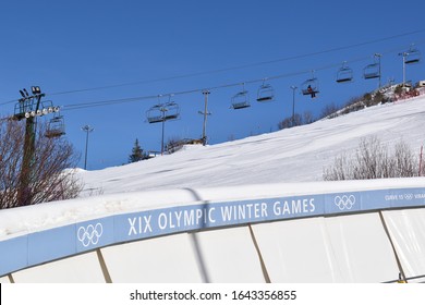 Park City, Utah / U.S.A. - January 25th 2020: XIX Olympic Winter Games Site Of Bob Sleigh And Skeleton Events, Now Is A World Class Training Park For Young Winter Olympic Hopefuls