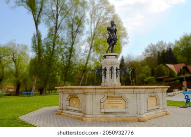 Park Fountain in Valley of Beautiful Women EGER CITIZENS REMEMBER SEREGI JOZSEF FAMILY Eger Hungary